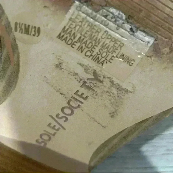 Sole Society Olive Brown Leather Suede Studded Slip On Heels Mules Size 8.5 - Picture 7 of 10